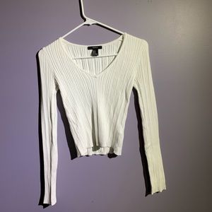 FOREVER 21 White Longsleeve Top